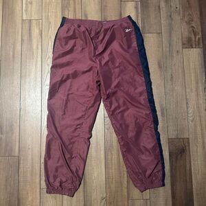 Vintage‎ Reebok Baggy Track Pants Men's XL Burgundy Navy